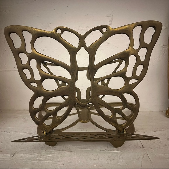 Vintage FRITZ BRASS Butterfly book holder - Picture 1 of 11